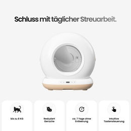 Produktbild von AstroPet Neptune Series smarte selbstreinigende Katzentoilette mit WiFi in Weiß