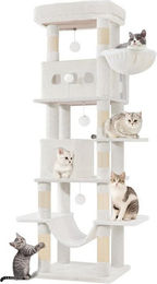 Athlix Jumbo Katzen Kratzbaum mit 6 Ebenen und 8 Sisal-Kratzstämmen 170cm für bis zu 6 Katzen – Bild 1 von 5