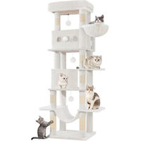 Produktbild von Athlix Jumbo Katzen Kratzbaum mit 6 Ebenen und 8 Sisal-Kratzstämmen 170cm für bis zu 6 Katzen