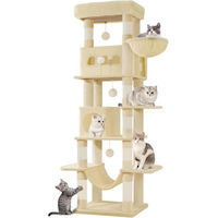 Produktbild von Athlix Jumbo Katzen Kratzbaum mit Katzenhaus und 8 Sisal-Kratzstämmen 170cm Beige