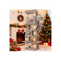 Produktbild von Athlix Katzenhaus Kratzbaum XL mit 6 Ebenen und 8 Sisal-Kratzstämmen für Katzen in Grau 170cm