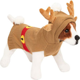 Atmosphera Weihnachts-Hundepullover Rentier-Kostüm aus Acryl in Braun – Bild 1 von 2