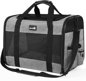 Atmungsaktive Tragetasche für Katzen und kleine Hunde in Grau aus Polyester - 6 kg – Bild 1 von 8
