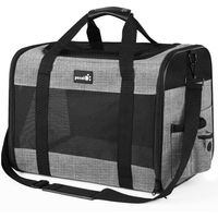 Produktbild von Atmungsaktive Tragetasche für Katzen und kleine Hunde in Grau aus Polyester - 6 kg