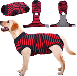 Atmungsaktiver Hundeshirt als Leckschutz nach Kastration in Rot XL aus Stoff – Bild 1 von 5