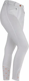 Aubrion Thompson Reithose für Damen mit Mid Grip Silikon Grip in Weiß – Bild 1 von 2