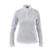 Produktbild von Aubrion Wettbewerbs-Poloshirt für Damen langärmlig weiß Größe 32