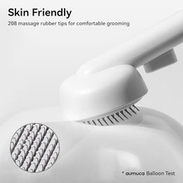 aumuca Katzenbürste für Langhaar und Kurzhaar aus Edelstahl in Weiß zur Haarentfernung und Massage für Katze und Hund – Bild 1 von 4