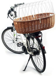 Aumüller Fahrrad-Tierkorb aus Weide für Gepäckträger XXL in Weiß oder Braun – Bild 1 von 2