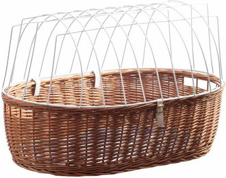 Aumüller Fahrrad-Tierkorb aus Weide für kleine Hunde in Braun und Natur mit Halterung zur Gepäckträgermontage Größe L – Bild 1 von 5