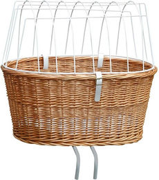 Aumüller Fahrrad-Tierkorb aus Weide in Braun für Hunde zur Steuerkopfmontage – Bild 1 von 4
