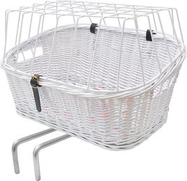 Produktbild von Aumüller Fahrradkorb aus Weide zur Sattelrohrmontage in Weiß 57x40x34 cm