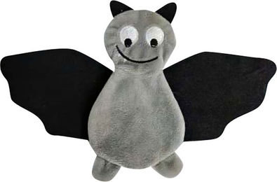 Aumüller Frido Fledermaus Katzenspielkissen aus Plüsch mit Baldrianfüllung in Schwarz und Grau – Bild 1 von 9