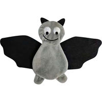 Produktbild von Aumüller Frido Fledermaus Katzenspielkissen aus Plüsch mit Baldrianfüllung in Schwarz und Grau
