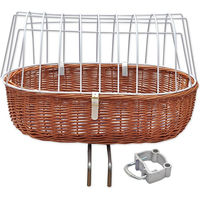 Produktbild von Aumüller Hunde-Fahrradkorb aus Weide mit Schutzgitter XL Braun für kleine Rassen L 70 x B 46 x H 40 cm