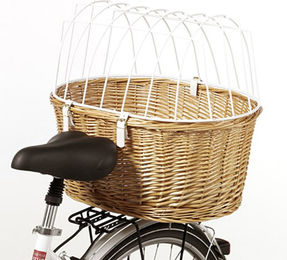 Aumüller Hundefahrradkorb aus Draht mit Schutzgitter für kleine Rassen Braun L – Bild 1 von 5