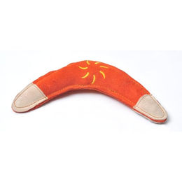 Aumüller Hundespielzeug Leder Boomerang Orange – Bild 1 von 2
