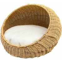 Produktbild von Aumüller Katzenhöhle aus Weide mit Kissen in Beige Natur