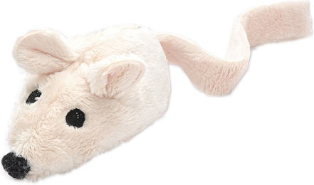 Aumüller Katzenspielkissen Baldi Maus aus Plüsch in Beige – Bild 1 von 2