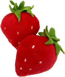 Aumüller Katzenspielkissen Erdbeeren 2er-Set aus Plüsch mit Catnip – Bild 1 von 4