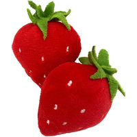 Produktbild von Aumüller Katzenspielkissen Erdbeeren 2er-Set aus Plüsch mit Catnip