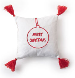 Produktbild von Aumüller Katzenspielkissen Merry Christmas aus Baumwolle mit Catnip in Weiß und Bunt