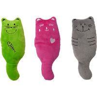 Produktbild von Aumüller Katzenspielkissen Plüschkatzen mit Catnip 3er Set bunt