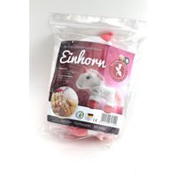 Produktbild von Aumüller Katzenspielzeug Einhorn Rosi aus Plüsch gefüllt mit Dinkelspelz und Baldrian in Rosa und Weiß
