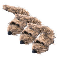 Produktbild von Aumüller Katzenspielzeug Frettchen Figo 3er Set aus Plüsch mit Baldrian, Katzenminze und Silver Vine