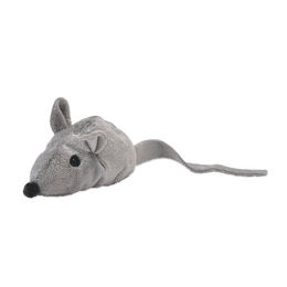 Produktbild von Aumüller Katzenspielzeug Minzi-Maus aus Plüsch in Grau