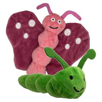 Produktbild von Aumüller Katzenspielzeug Set Raupe Pedro und Schmetterling Viola aus Plüsch mit Katzenminze