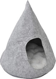 Aumüller Korbwaren Katzenhöhle Tipi aus Filz Grau 50 x 50 x 60 cm – Bild 1 von 2