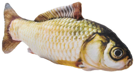 Produktbild von Aumüller Zappelfisch Karpfen Katzenspielkissen aus Plüsch mit Catnip 35cm