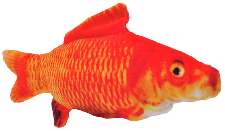 Produktbild von Aumüller Zappelfisch Katzenspielkissen Goldfisch aus Plüsch mit Catnip 35cm