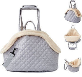 AURIVION Tiertransporttasche als Rucksack für Katzen und kleine Hunde bis 7,5 kg aus Baumwolle in Grau – Bild 1 von 2