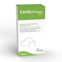 Produktbild von Aurora Biofarma Cortipet Maxi 60 Perlen Ergänzungsfuttermittel für Haut und Mantel von Hunden und Katzen