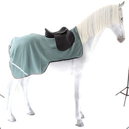 Ausreitdecke FLEECETRAINER III für Pferde aus Fleece in Schwarz-Silber 125 cm – Bild 1 von 3