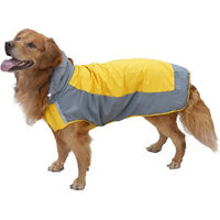 Produktbild von autolock Hunderegenmantel wasserdichte Outdoor-Hundejacke aus Polyester für erwachsene Hunde in Gelb und Bunt in Größe Groß