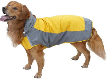 autolock Hunderegenmantel wasserdichte Outdoor-Hundejacke aus Polyester in Gelb und Bunt für große Hunde – Bild 1 von 5