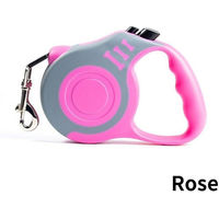 Produktbild von Automatische Rollleine aus Nylon für kleine und mittelgroße Hunde 5m Rosa - 5 m