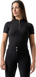 AVALEH EQUESTRIAN Funktionsshirt Damen Ultimate Glamour T-Shirt Mesh Schwarz Gold XL – Bild 1 von 1