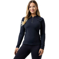 Produktbild von AVALEH EQUESTRIAN Reitshirt Damen mit Mesh für Frauen in Marine Blau Größe L