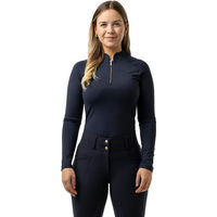 Produktbild von AVALEH EQUESTRIAN Reitshirt Damen Ultimate Glamour Langarm mit Mesh Einsatz Navy XXS