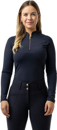 AVALEH EQUESTRIAN Reitshirt Damen Ultimate Glamour Langarmshirt mit Mesh Blau Marine XS – Bild 1 von 1