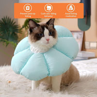 Produktbild von Avont Halskragen Leckschutz für Katzen und kleine Hunde aus Stoff Blau einstellbar