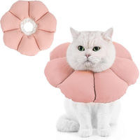 Produktbild von Avont Halskrause für Katzen als Leckschutz aus Stoff in Rosa Pink verstellbar