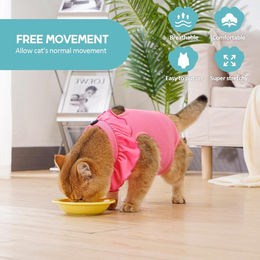 Avont Katzenbody OP Erholungsanzug aus Modal Rosa für erwachsene Katzen – Bild 1 von 5