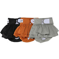 Produktbild von Avont Wiederverwendbare Hundewindeln für weibliche Hunde 3 Stück XS Schwarz Braun Grau