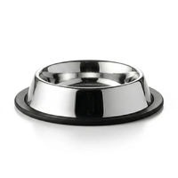 Produktbild von Axentia Futternapf aus Edelstahl für Hund und Katze Silber 15,5 cm rutschfest - 180 ml