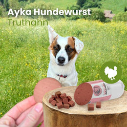 Ayka Hundewurst Pute glutenfrei und getreidefrei Belohnungssnack 80g – Bild 1 von 2